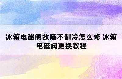 冰箱电磁阀故障不制冷怎么修 冰箱电磁阀更换教程